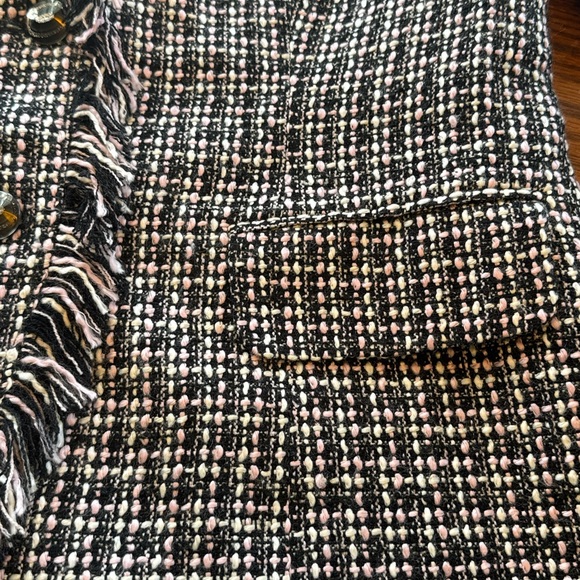 Women's Black and White Tweed Jacket Blazer - Picture 5 of 6